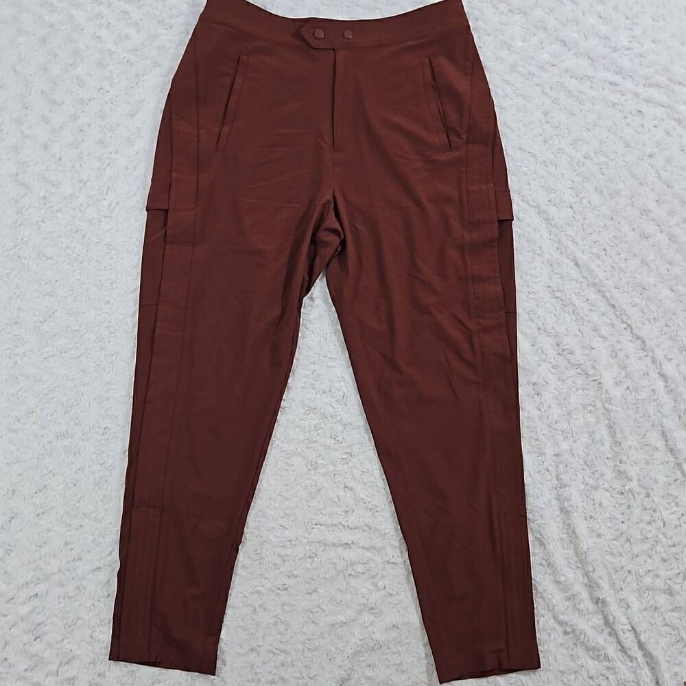 Athleta women size 8 Uptown ankle pants maroon casual everyday athleisure cognac